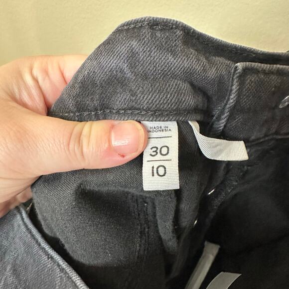 Loft Denim High Waist Sandal Flare Jeans Button Fly Raw Hem Womens Size 30 / 10 - Picture 7 of 8